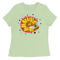 Matcha bee and sunflower Ladies Tee - MaliasSmallBusiness