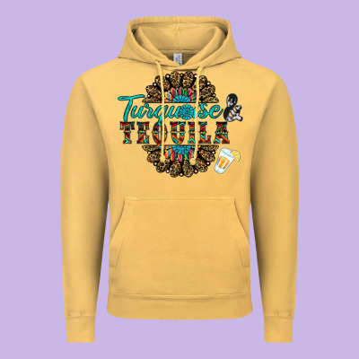 Turquoise Gemstone And Taquila Vintage Hoodie Designed By Ranaportraitstore