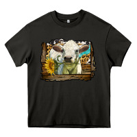 Asphalt charolais heifer with western background Heavy Core Tee - LillyAllenDesigns