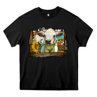Black charolais heifer with western background Heavy Core Tee - LillyAllenDesigns