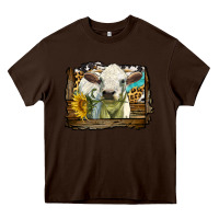 Chocolate Brown charolais heifer with western background Heavy Core Tee - LillyAllenDesigns