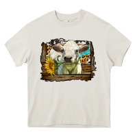 Charolais Heifer With Western Background Heavy Core Tee | Teevron