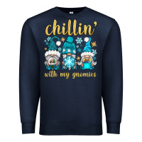 Navy chillin' with my gnomies Premium Sweatshirt - BundleAndBundleShop