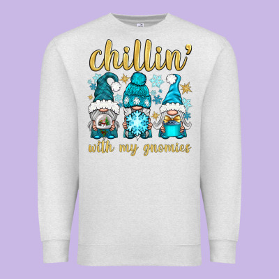Chillin' With My Gnomies Premium Sweatshirt Designed By Bundleandbundleshop