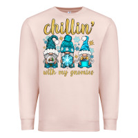Pale Pink chillin' with my gnomies Premium Sweatshirt - BundleAndBundleShop