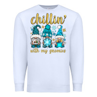White chillin' with my gnomies Premium Sweatshirt - BundleAndBundleShop