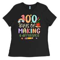 Black 100 days of making a difference Ladies Tee - MaliasSmallBusiness