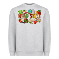 Heather Grey christmas head start Heavyweight Sweatshirt - texasbilliewilder