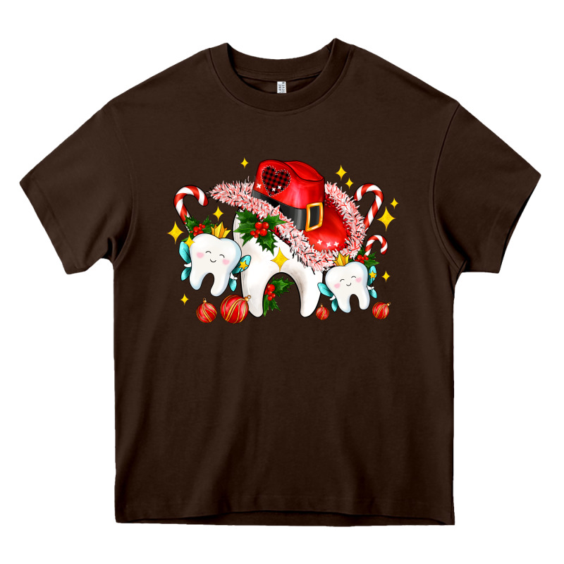 Dental Christmas Teeth And Candies Heavy Core Tee by AdoDesignShop | Teevron