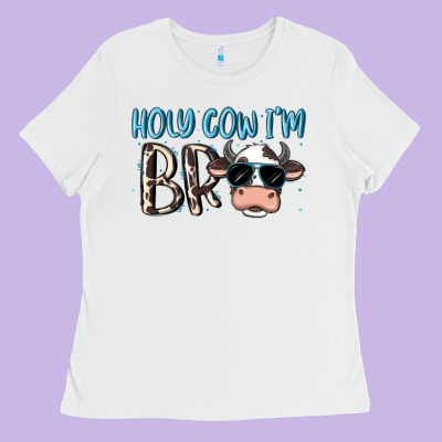 Holy Cow I'm Bro Ladies Tee Designed By Maliassmallbusiness