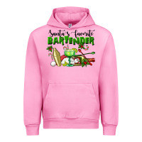 Fuchsia Pink Santa's Favorite Bartender Urban Hoodie - LillyAllenDesigns