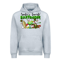 Heather Grey Santa's Favorite Bartender Urban Hoodie - LillyAllenDesigns
