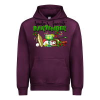Mauve Wine Santa's Favorite Bartender Urban Hoodie - LillyAllenDesigns