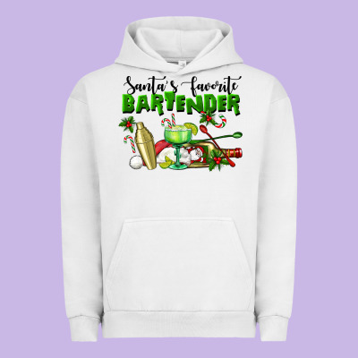 Santa's Favorite Bartender Urban Hoodie Designed By Lillyallendesigns