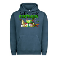 Pigment Midnight Navy Santa's Favorite Bartender Urban Hoodie - LillyAllenDesigns