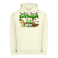 Pigment Pistachio Santa's Favorite Bartender Urban Hoodie - LillyAllenDesigns