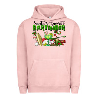 Pigment Salmon Santa's Favorite Bartender Urban Hoodie - LillyAllenDesigns