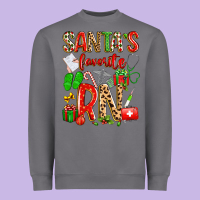 Santa's Favorite Rn Heavyweight Sweatshirt Designed By Texasbilliewilder
