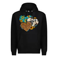 Black cowhide leopard hearts Premium Hoodie - OliviaCreatesArt