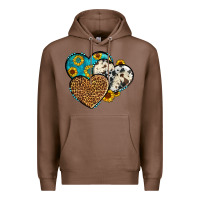 Chestnut cowhide leopard hearts Premium Hoodie - OliviaCreatesArt
