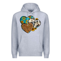 Cowhide Leopard Hearts Premium Hoodie | Teevron