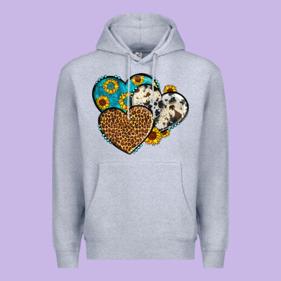 Cowhide Leopard Hearts Premium Hoodie Designed By Oliviacreatesart