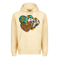 Pina Colada cowhide leopard hearts Premium Hoodie - OliviaCreatesArt