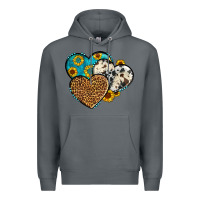 Rock cowhide leopard hearts Premium Hoodie - OliviaCreatesArt