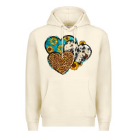 Sandshell cowhide leopard hearts Premium Hoodie - OliviaCreatesArt