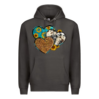 Smoke cowhide leopard hearts Premium Hoodie - OliviaCreatesArt