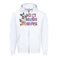 White Don't worry be happy Easter Zipper Hoodie - CowGirlArtShop