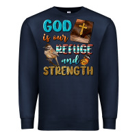 Navy God Is Our Refuge And Strength Premium Sweatshirt - BundleAndBundleShop