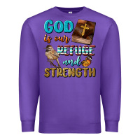 Purple God Is Our Refuge And Strength Premium Sweatshirt - BundleAndBundleShop