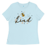 Baby Blue bee kind Ladies Tee - MaliasSmallBusiness