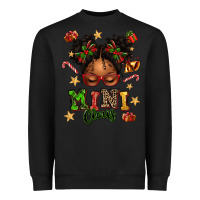 Black mini claus messy bun Heavyweight Sweatshirt - texasbilliewilder
