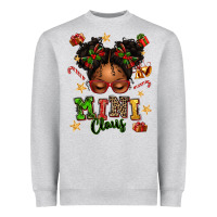 Heather Grey mini claus messy bun Heavyweight Sweatshirt - texasbilliewilder
