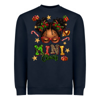 Navy mini claus messy bun Heavyweight Sweatshirt - texasbilliewilder