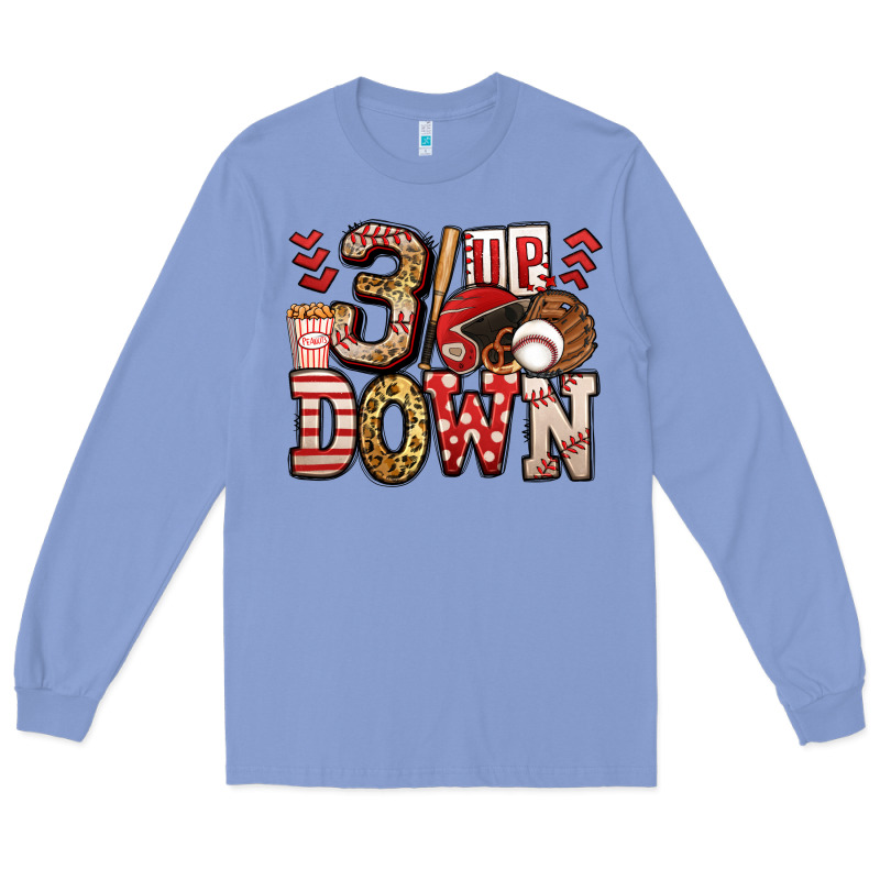 Three Up Three Down Baseball Long Sleeve Tee by Jasminsmagicworld | Teevron