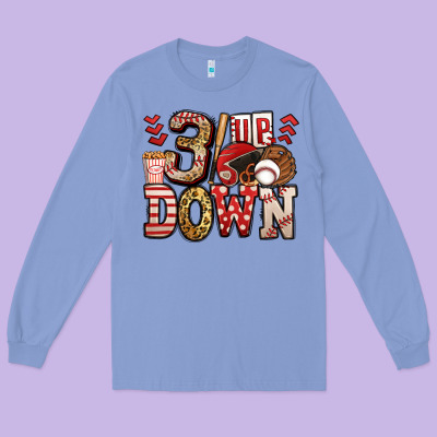 Three Up Three Down Baseball Long Sleeve Tee Designed By Jasminsmagicworld