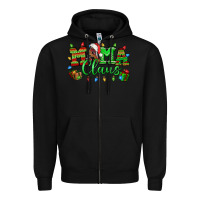 Black Mama claus christmas lights and gifts mother's day Zipper Hoodie - HowdyJamesFarm