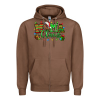 Chestnut Mama claus christmas lights and gifts mother's day Zipper Hoodie - HowdyJamesFarm
