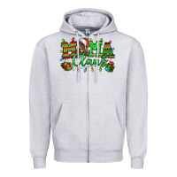 Heather Grey Mama claus christmas lights and gifts mother's day Zipper Hoodie - HowdyJamesFarm