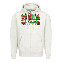 Oatmeal Heather Mama claus christmas lights and gifts mother's day Zipper Hoodie - HowdyJamesFarm