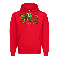 Red Mama claus christmas lights and gifts mother's day Zipper Hoodie - HowdyJamesFarm