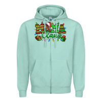 Seafoam Mama claus christmas lights and gifts mother's day Zipper Hoodie - HowdyJamesFarm