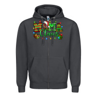 Smoke Mama claus christmas lights and gifts mother's day Zipper Hoodie - HowdyJamesFarm