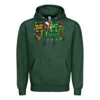 Sports Green Mama claus christmas lights and gifts mother's day Zipper Hoodie - HowdyJamesFarm