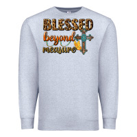 Heather Grey Blessed Beyond Measure Premium Sweatshirt - BundleAndBundleShop