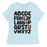 Baby Blue pride alphabet Ladies Tee - MaliasSmallBusiness