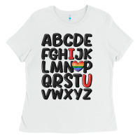 White pride alphabet Ladies Tee - MaliasSmallBusiness